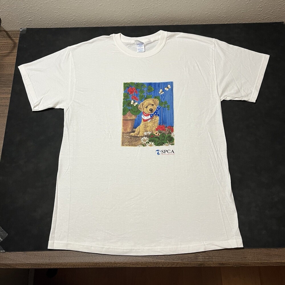 PETA Shirt Vintage Dogs SPCA Pets Animals Rights 1990s USA Humane Society Puppy